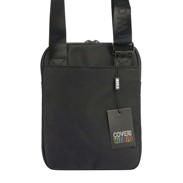 Vīriešu melna crossbody soma Coveri World CW2263 ar regulējamu siksnu
