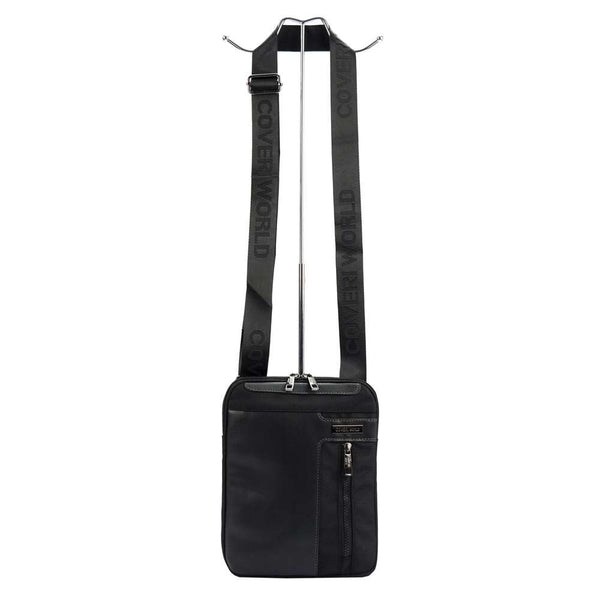 Vīriešu melna crossbody soma Coveri World CW2263 ar regulējamu siksnu
