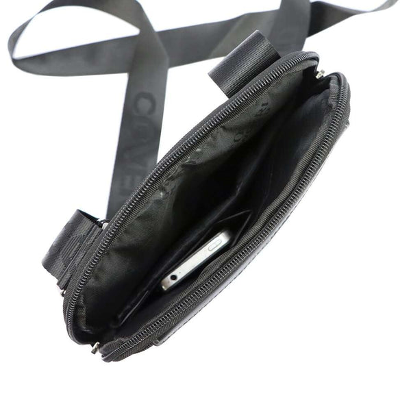 Vīriešu melna crossbody soma Coveri World CW2263 ar regulējamu siksnu