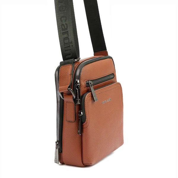 Vīriešu brūna eko ādas crossbody soma Pierre Cardin ar regulējamu siksnu