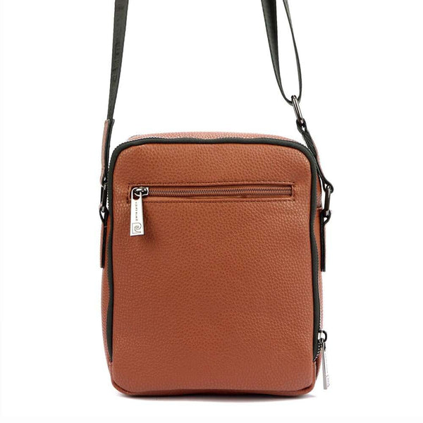 Vīriešu brūna eko ādas crossbody soma Pierre Cardin ar regulējamu siksnu