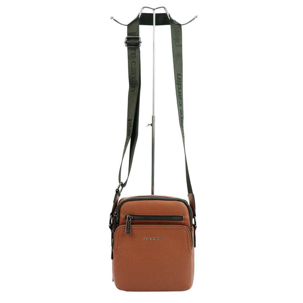 Vīriešu brūna eko ādas crossbody soma Pierre Cardin ar regulējamu siksnu
