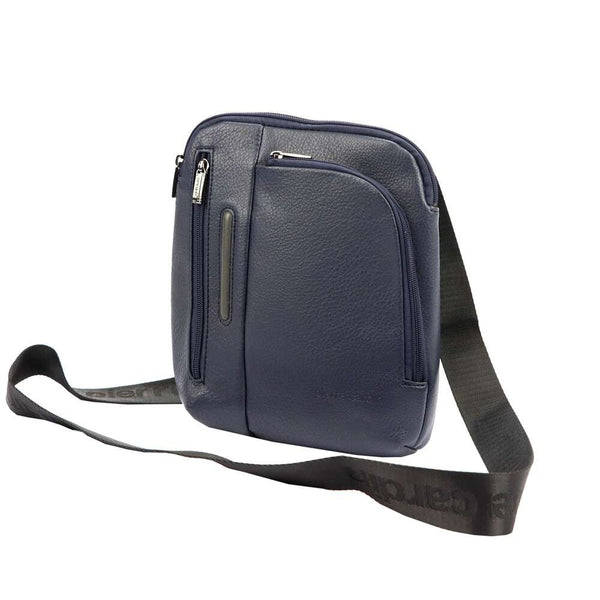 Vīriešu zila „crossbody“ soma Pierre Cardin, ekoloģiskā āda