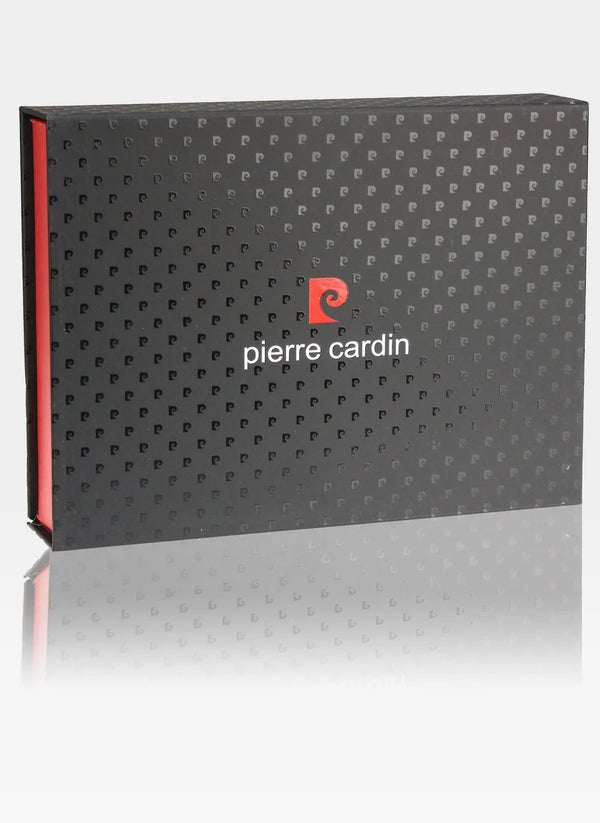 Vīriešu komplekts „Pierre Cardin”: ādas maks un divpusēja josta, melna/brūna 75T8806BR