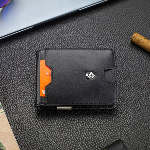 Vīriešu plāns ādas maks, karšu turētājs ar RFID F02 S18