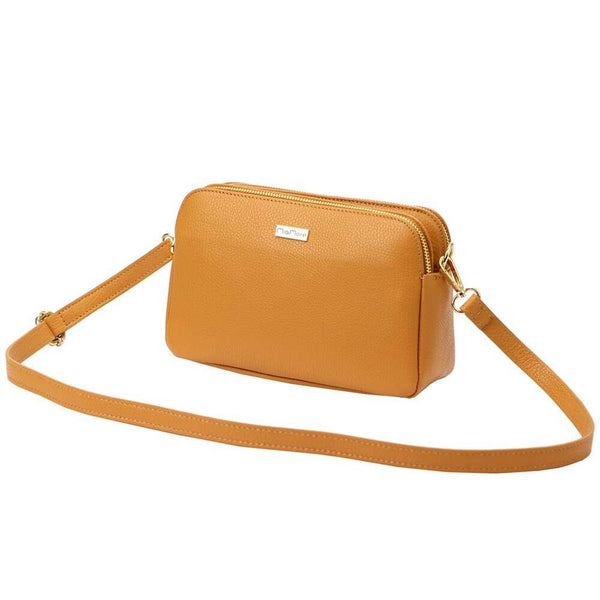 Moteriška odinė crossbody rankinė MiaMore, ruda
