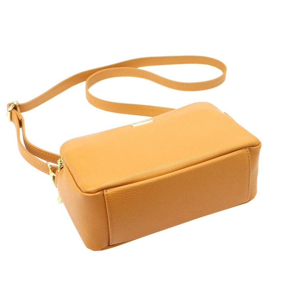 Moteriška odinė crossbody rankinė MiaMore, ruda