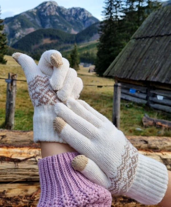 Sieviešu ziemas cimdi KR57, balti