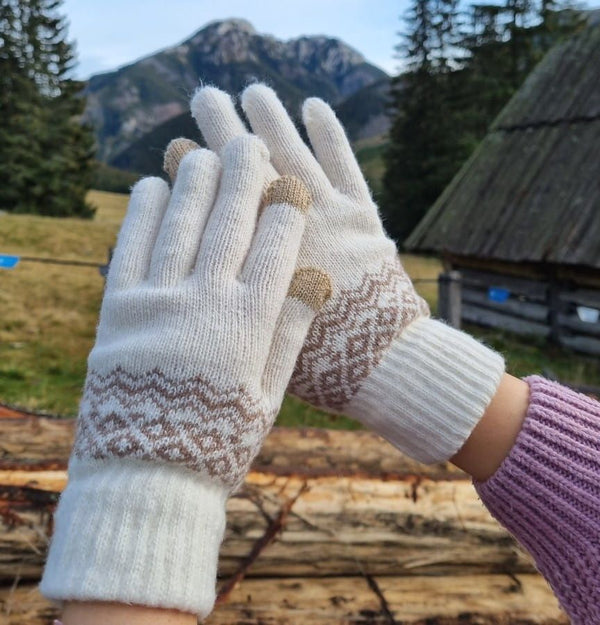 Sieviešu ziemas cimdi KR57, balti