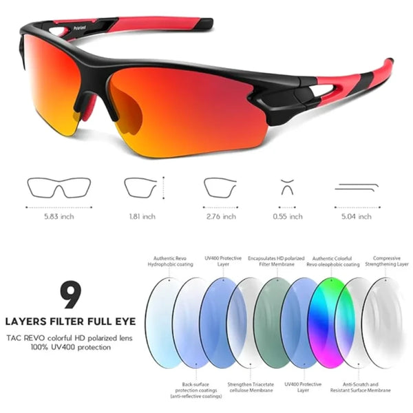 Polarizētas sporta saulesbrilles vīriešiem R10 sarkanas 