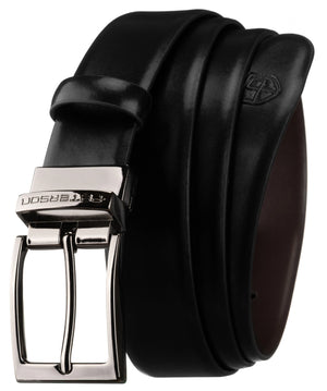 Dvipusis vyriškas odinis diržas Peterson, 2 sagtys M609