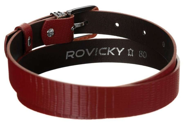 Moteriškas odinis diržas Rovicky, gyvatės odos rašto D23055