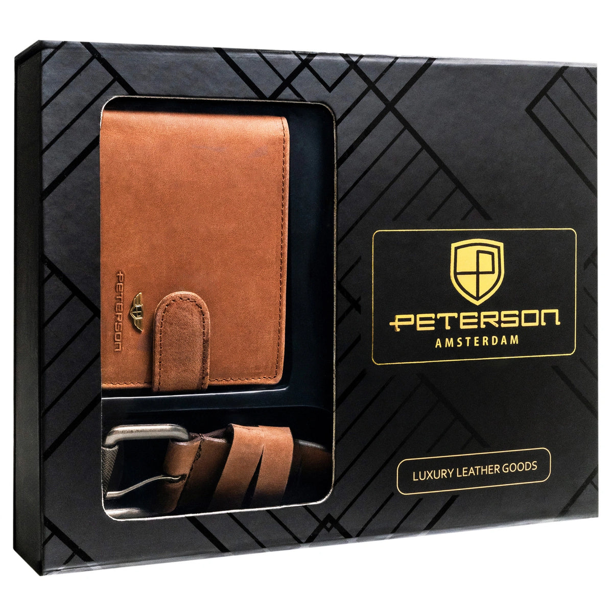 Rudas piniginės ir diržo rinkinys PTN I9
