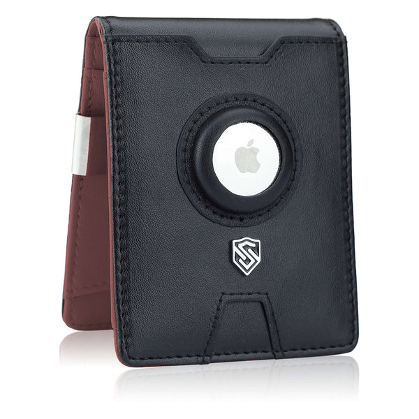 Vīriešu ādas maks Stevens Airtag BLK/BRN S186