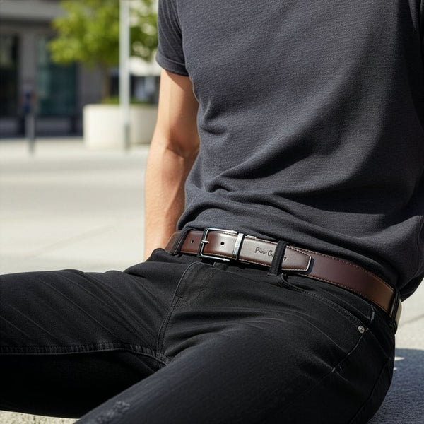 Vīriešu ādas josta Pierre Cardin FWJX5, melna