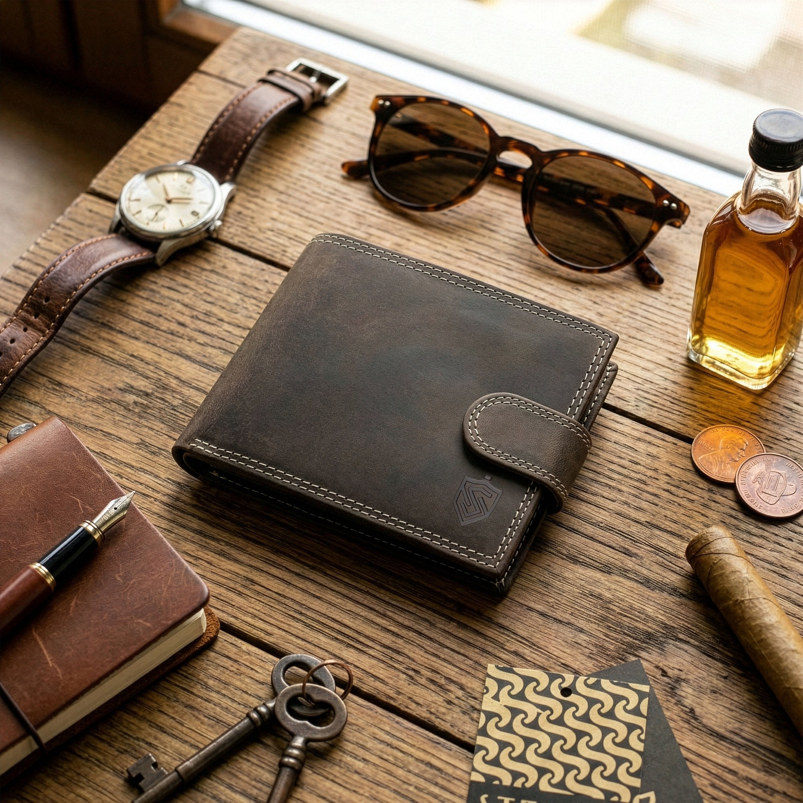 Vīriešu ādas maks Stevens S190 