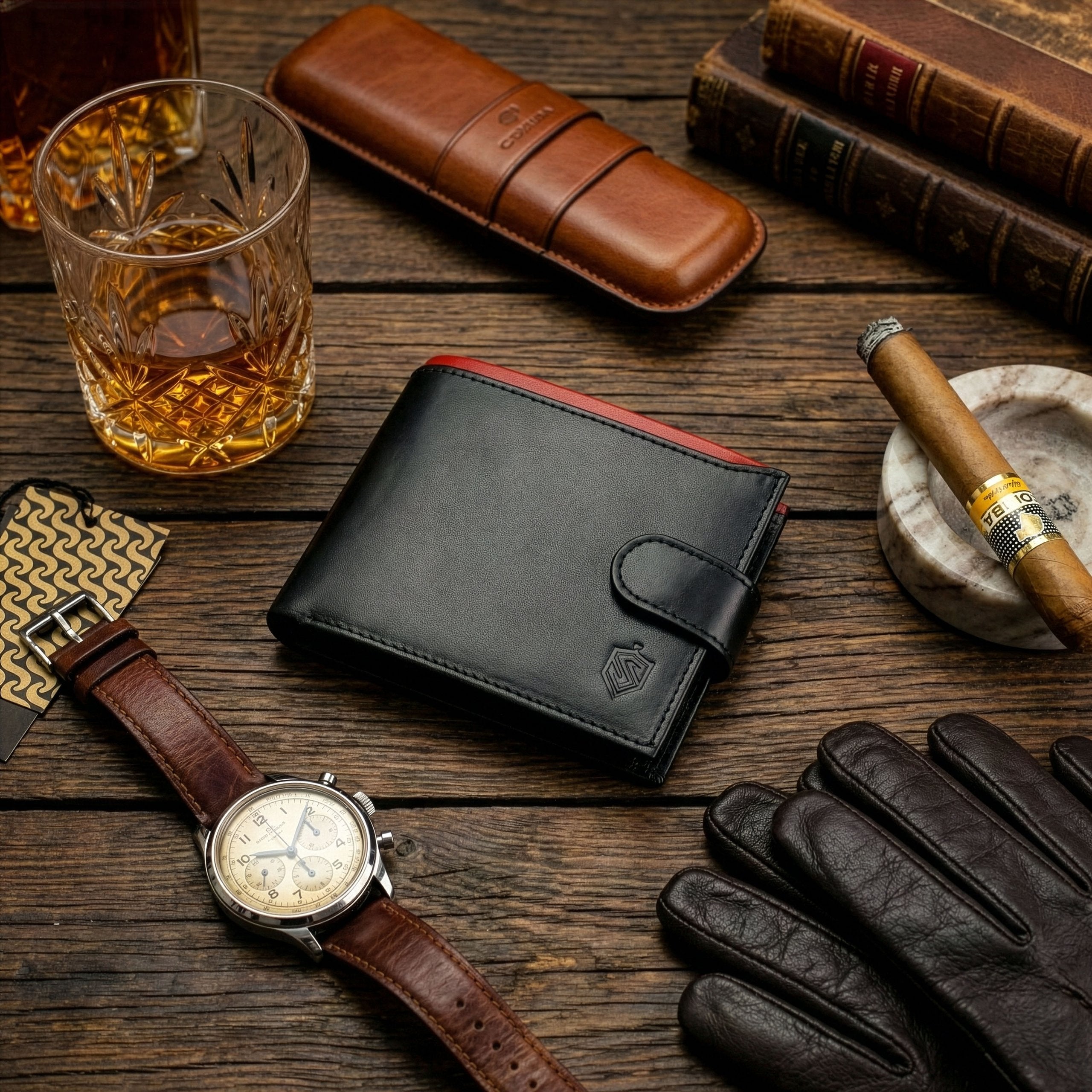 Vīriešu īstas ādas maks Stevens Z06-325A, melns