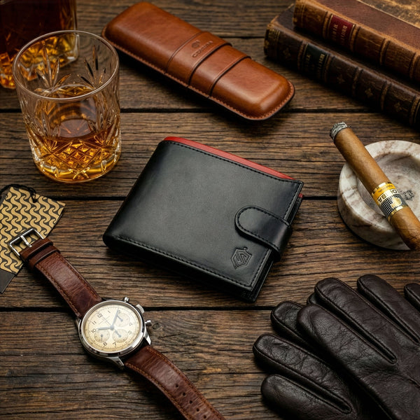 Vīriešu īstas ādas maks Stevens Z06-325A, melns