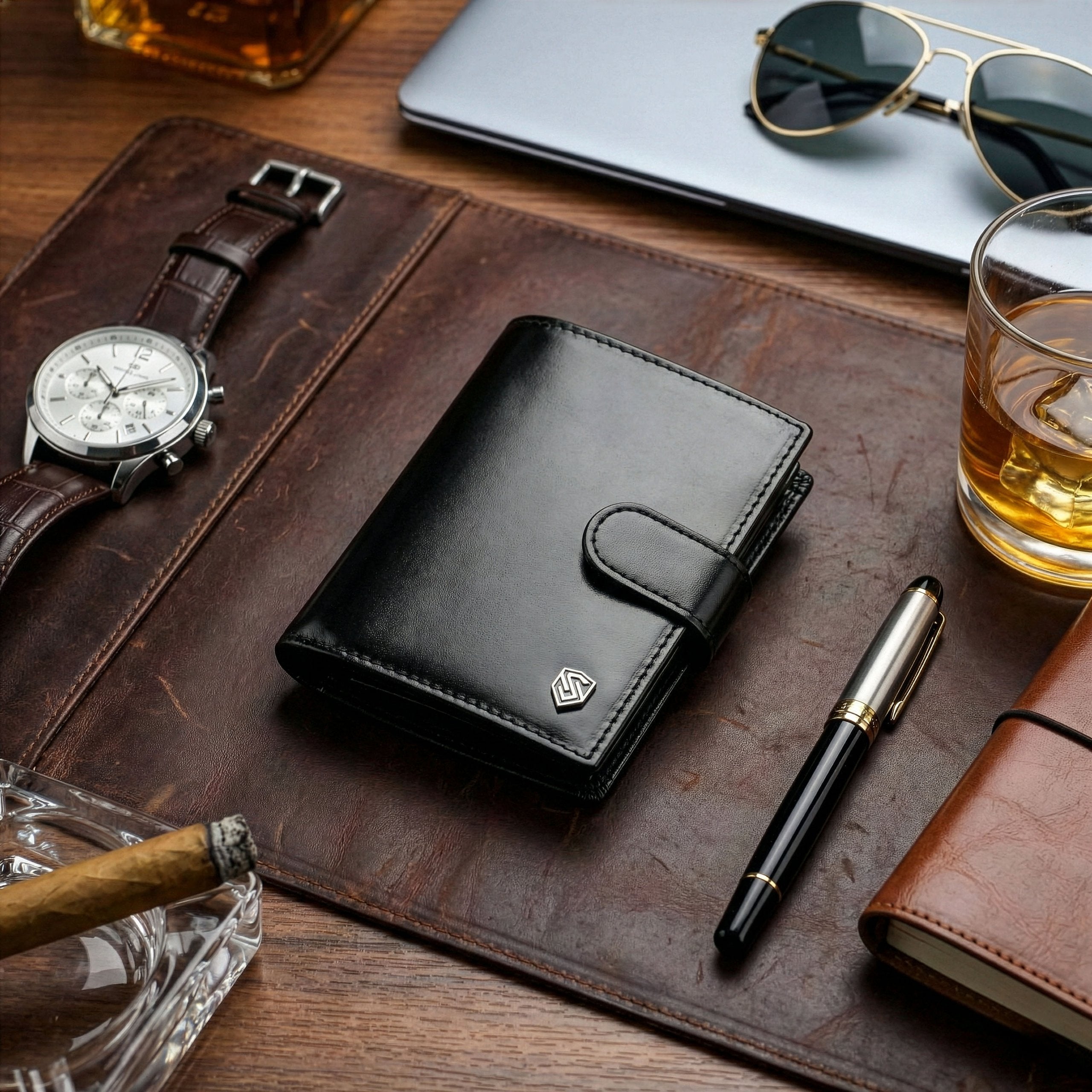 Vīriešu ādas maks Stevens ar RFID aizsardzību 326A S181