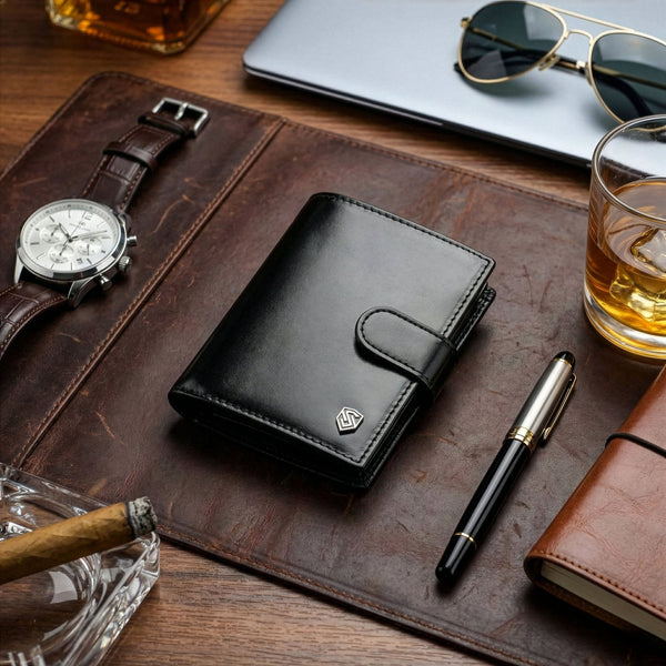 Vīriešu ādas maks Stevens ar RFID aizsardzību 326A S181