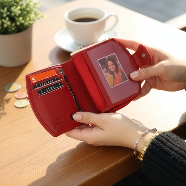 Stevens sieviešu maks, sarkans, ar RFID aizsardzību