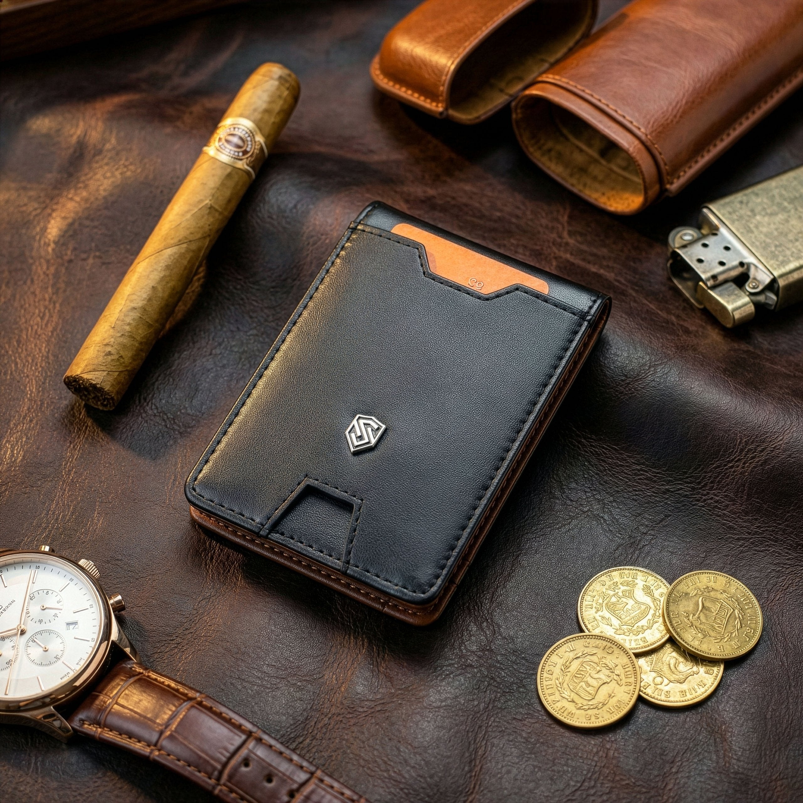 Vīriešu plāns maks, karšu turētājs ar RFID F02 S20