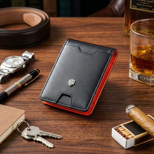 Vīriešu plāns maks, karšu turētājs ar RFID S23 identifikāciju