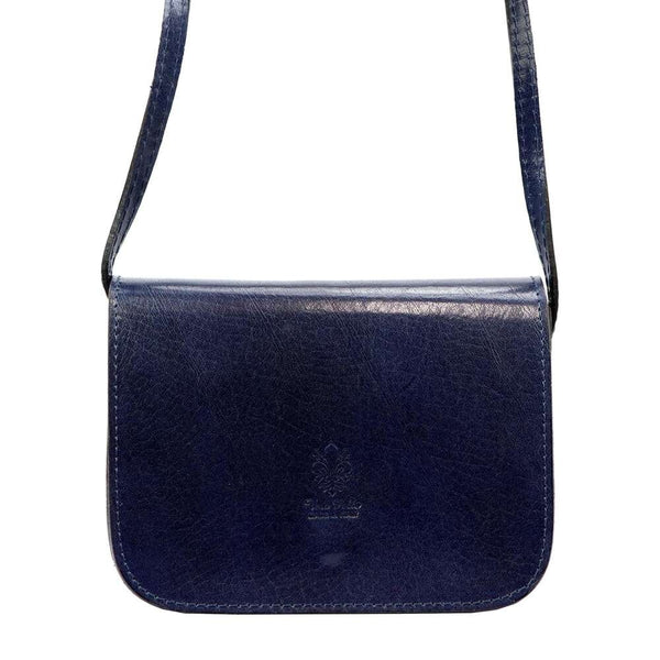 Florence 43 sieviešu dabīgās ādas soma "Crossbody", tumši zila