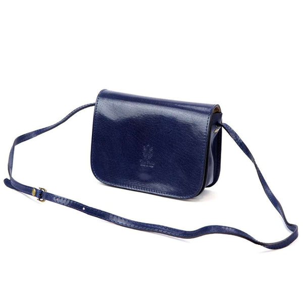 Florence 43 sieviešu dabīgās ādas soma "Crossbody", tumši zila