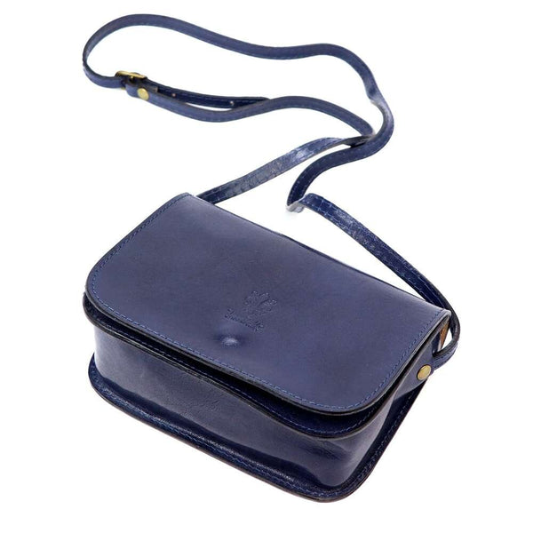 Florence 43 sieviešu dabīgās ādas soma "Crossbody", tumši zila