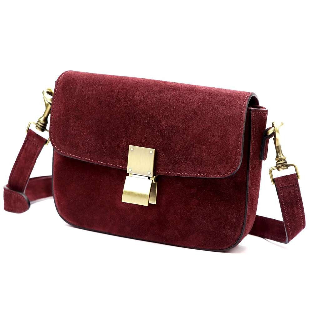 Moteriška odinė rankinė Luka 24-057-2, bordo, maža crossbody