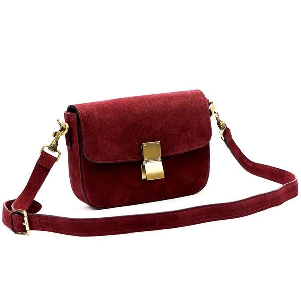 Moteriška odinė rankinė Luka 24-057-2, bordo, maža crossbody