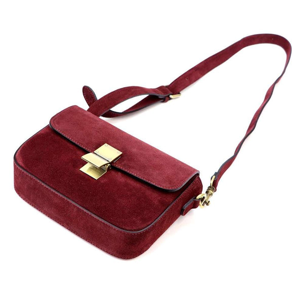 Moteriška odinė rankinė Luka 24-057-2, bordo, maža crossbody