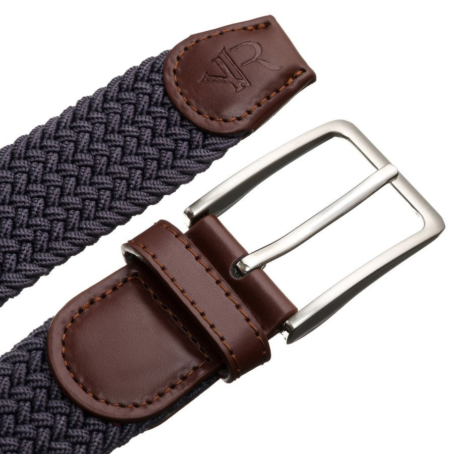 Unisex pilkas medžiaginis diržas su klasikine sagtimi Rovicky D33996