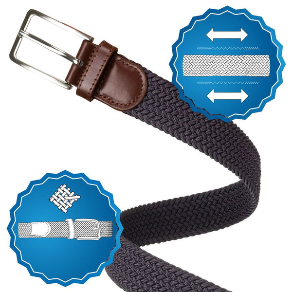 Unisex pilkas medžiaginis diržas su klasikine sagtimi Rovicky D33996