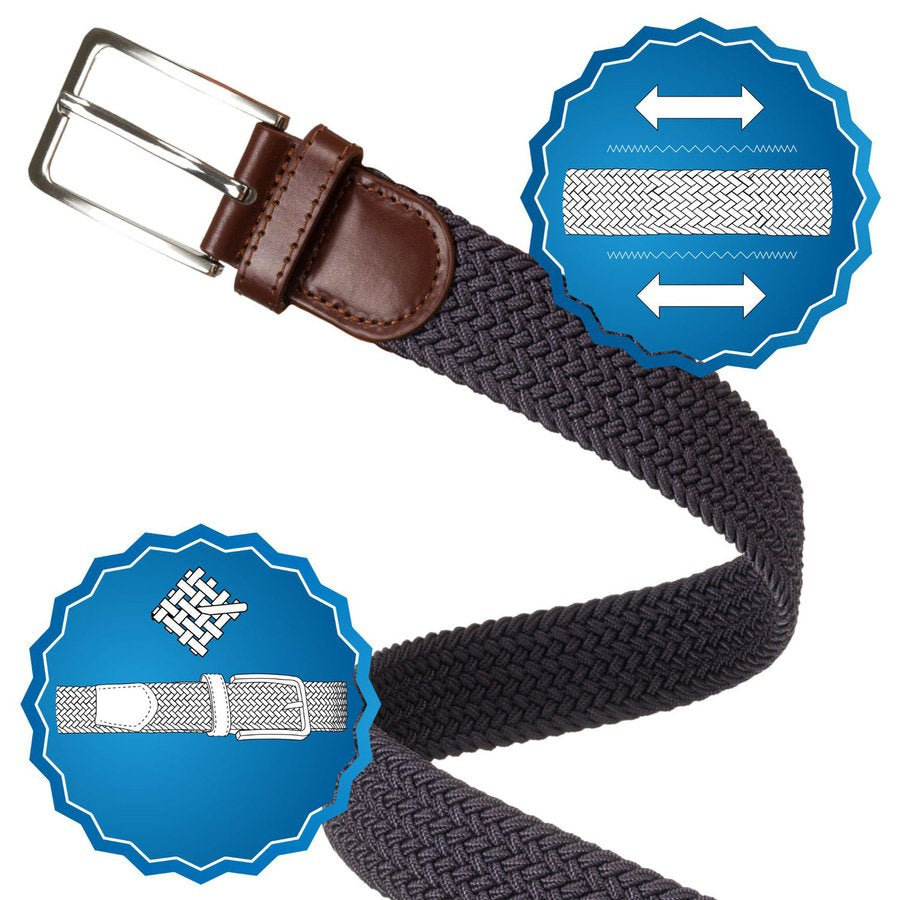 Unisex pilkas medžiaginis diržas su klasikine sagtimi Rovicky D33996