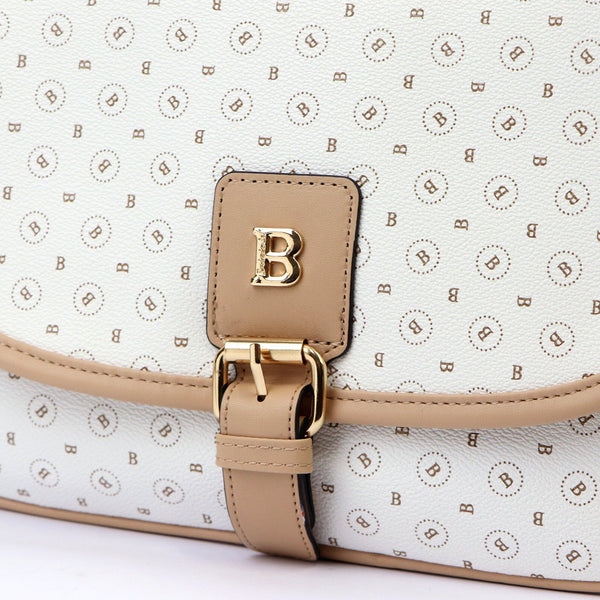 Moteriška crossbody rankinė Briciole 4023, balta‑smėlio, veganiška eko oda
