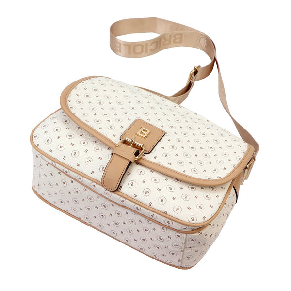 Moteriška crossbody rankinė Briciole 4023, balta‑smėlio, veganiška eko oda