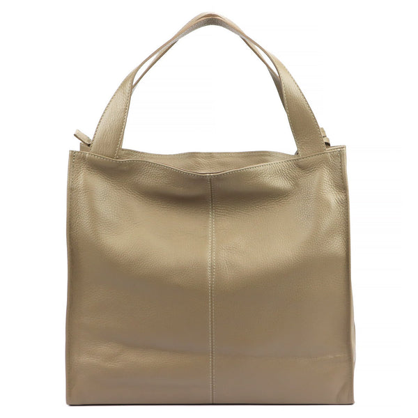 Moteriška didelė odinė shopper tipo rankinė Gregorio 1725, taupe, A4