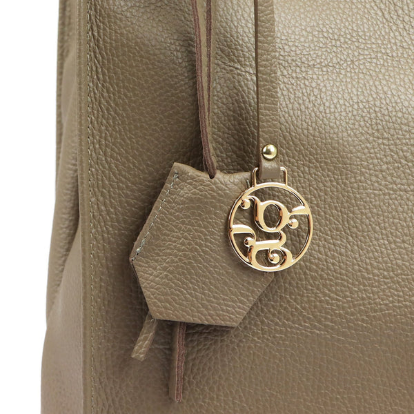 Moteriška didelė odinė shopper tipo rankinė Gregorio 1725, taupe, A4