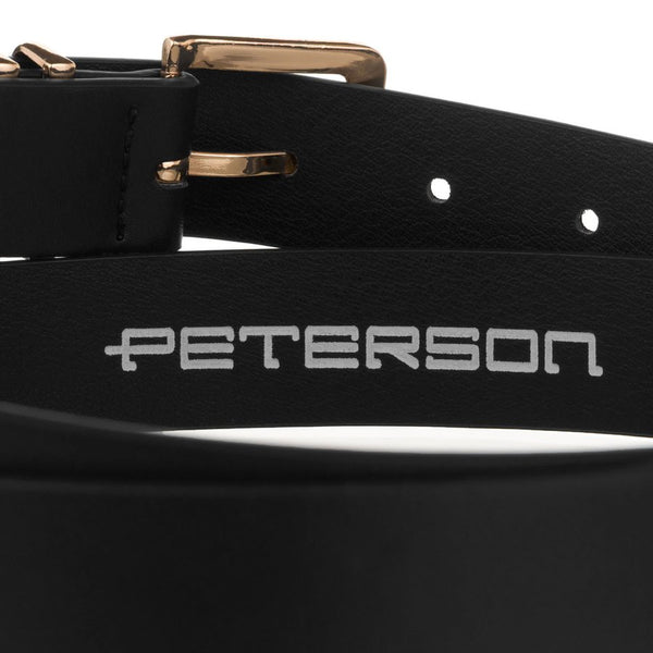 Siauras moteriškas eko odos diržas Peterson, juodas D36102