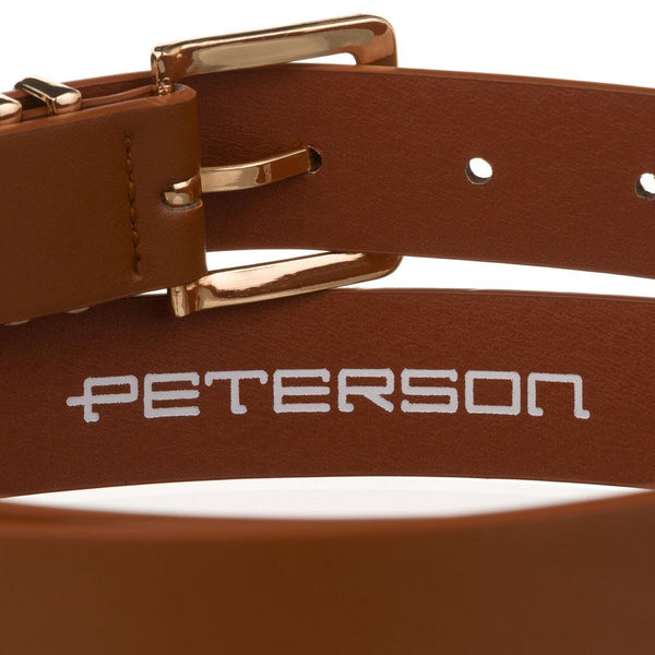 Siauras moteriškas dirbtinės odos diržas Peterson, šviesiai rudas D36103