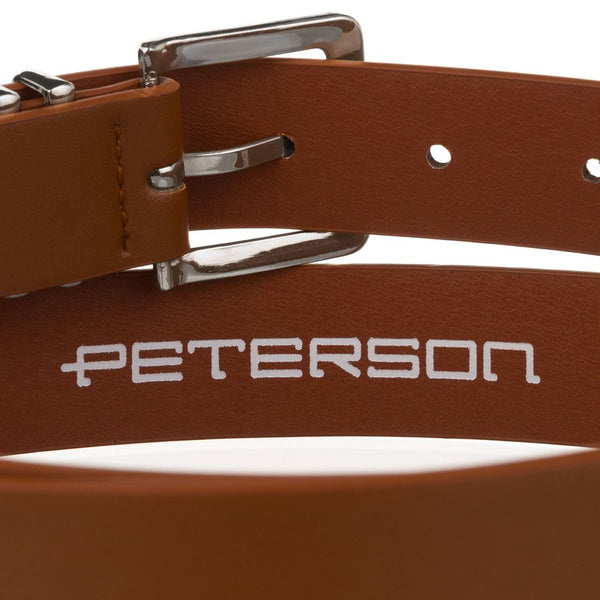 Rudas moteriškas dirbtinės odos diržas Peterson su sidabrine sagtimi D36110
