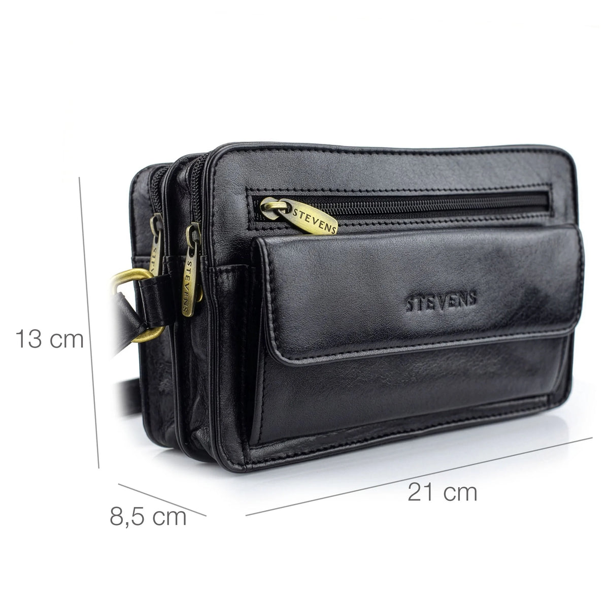 Natūralios odos delninė STEVENS, juoda D39767