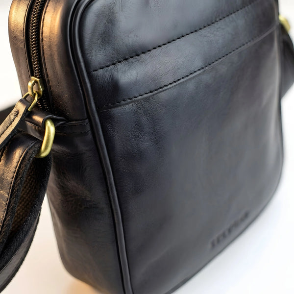 Vyriška odinė rankinė STEVENS, juoda D39774