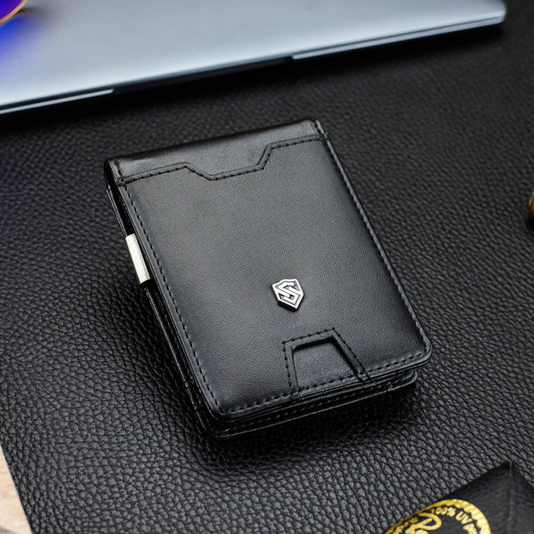 Vīriešu plāns ādas maks, karšu turētājs ar RFID F02 S18