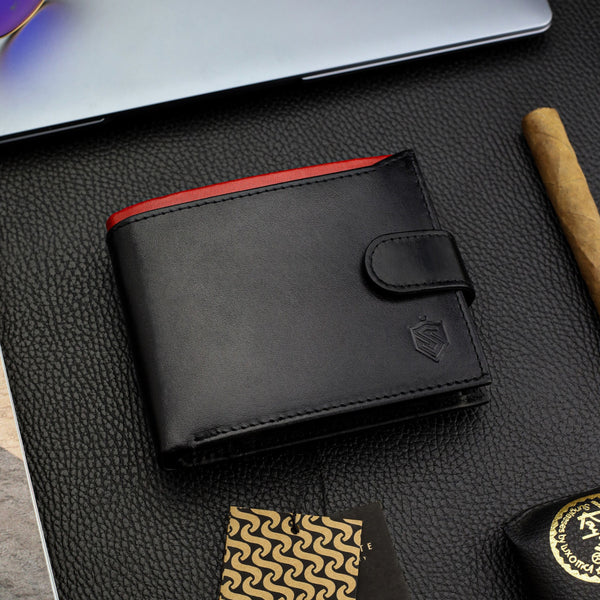 Vīriešu īstas ādas maks Stevens Z06-325A, melns