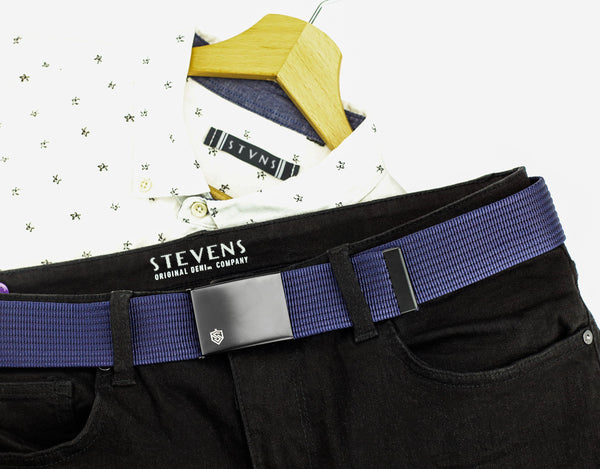 2 siksnu komplekts STEVENS melns + tumši zils, 135 cm XL, universāls 