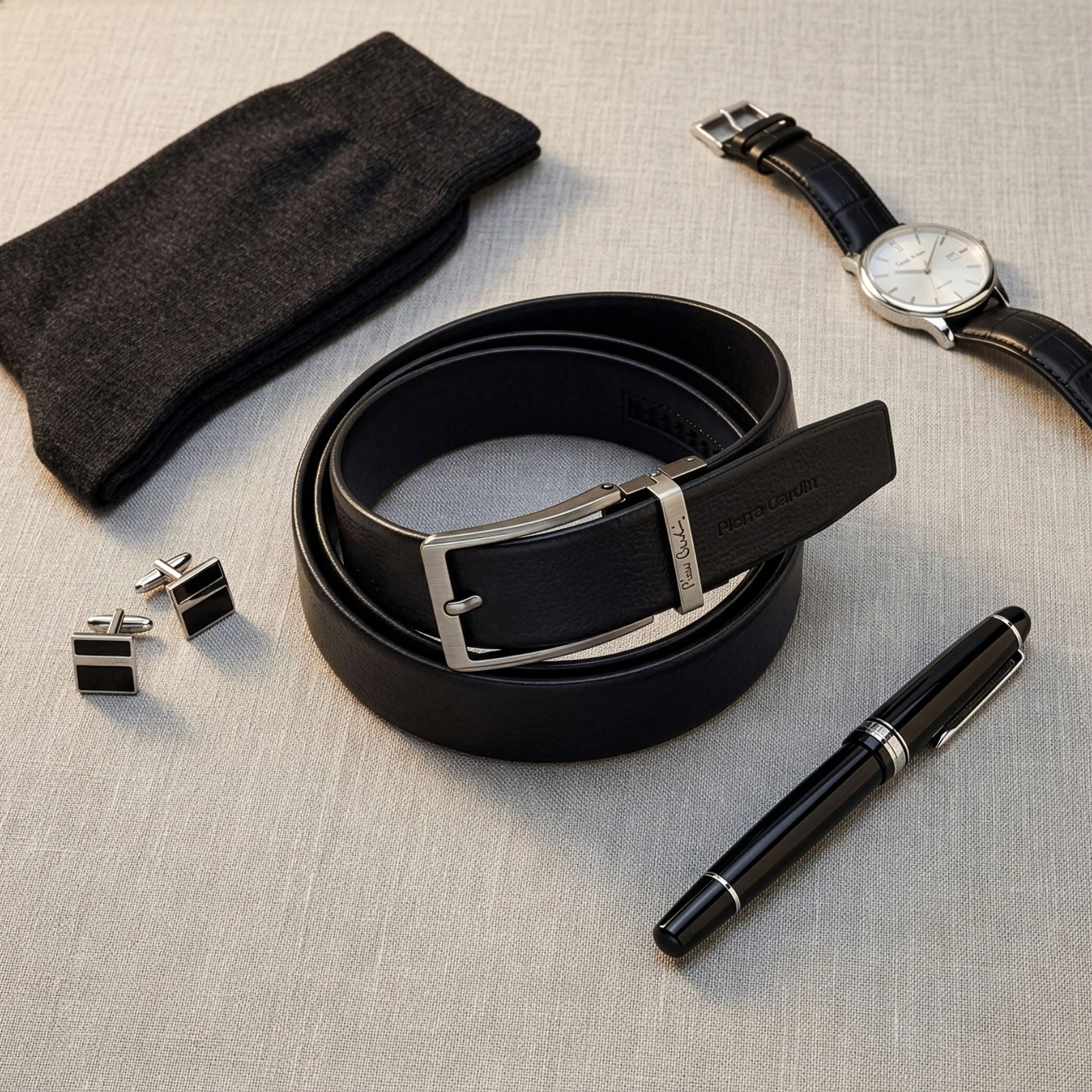 Vyriškas automatinis diržas Pierre Cardin, juodas D40021