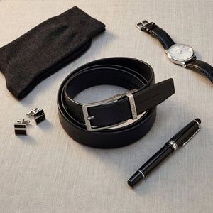 Vyriškas automatinis diržas Pierre Cardin, juodas, dovanų dėžutėje D40027
